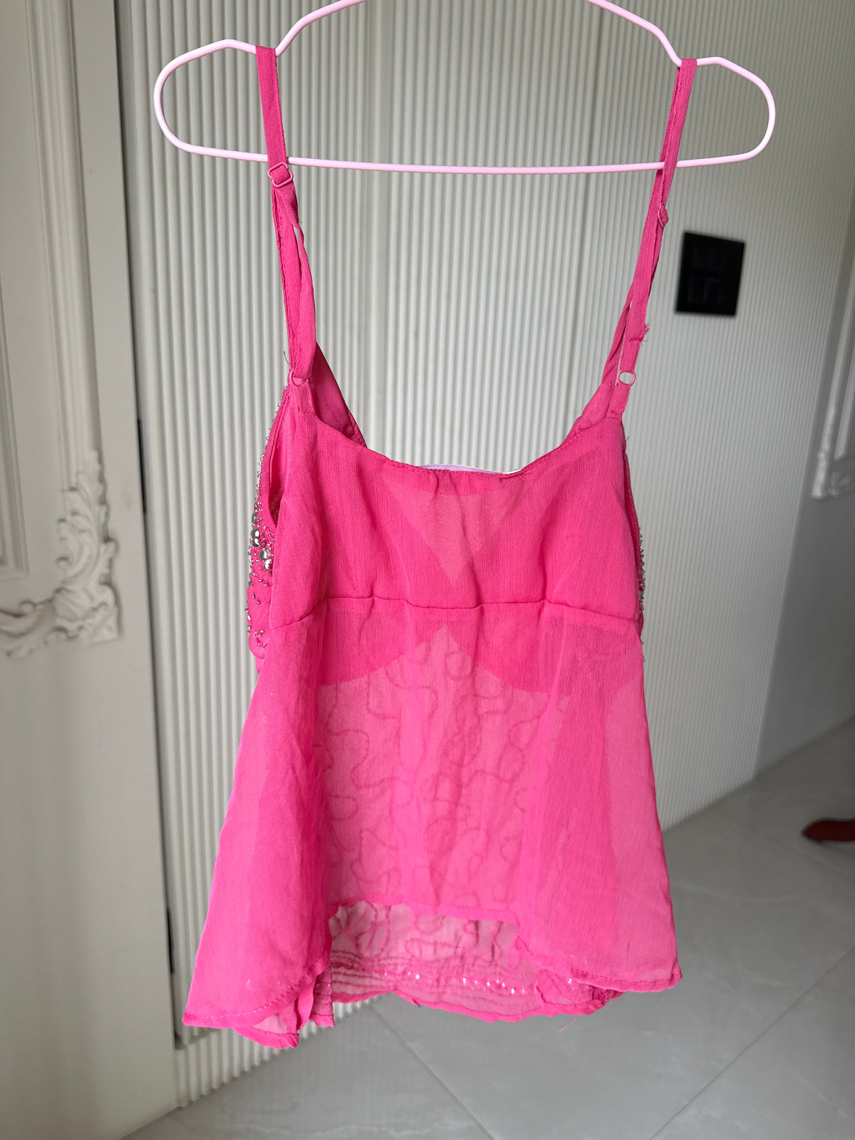 pink beaded top 𐙚⋆.˚