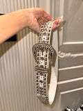 white rhinestone belt