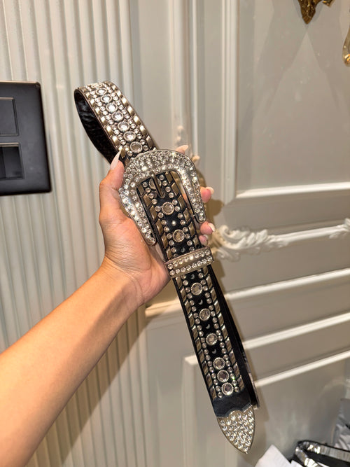 black rhinestone belt ⋆⭒˚.⋆