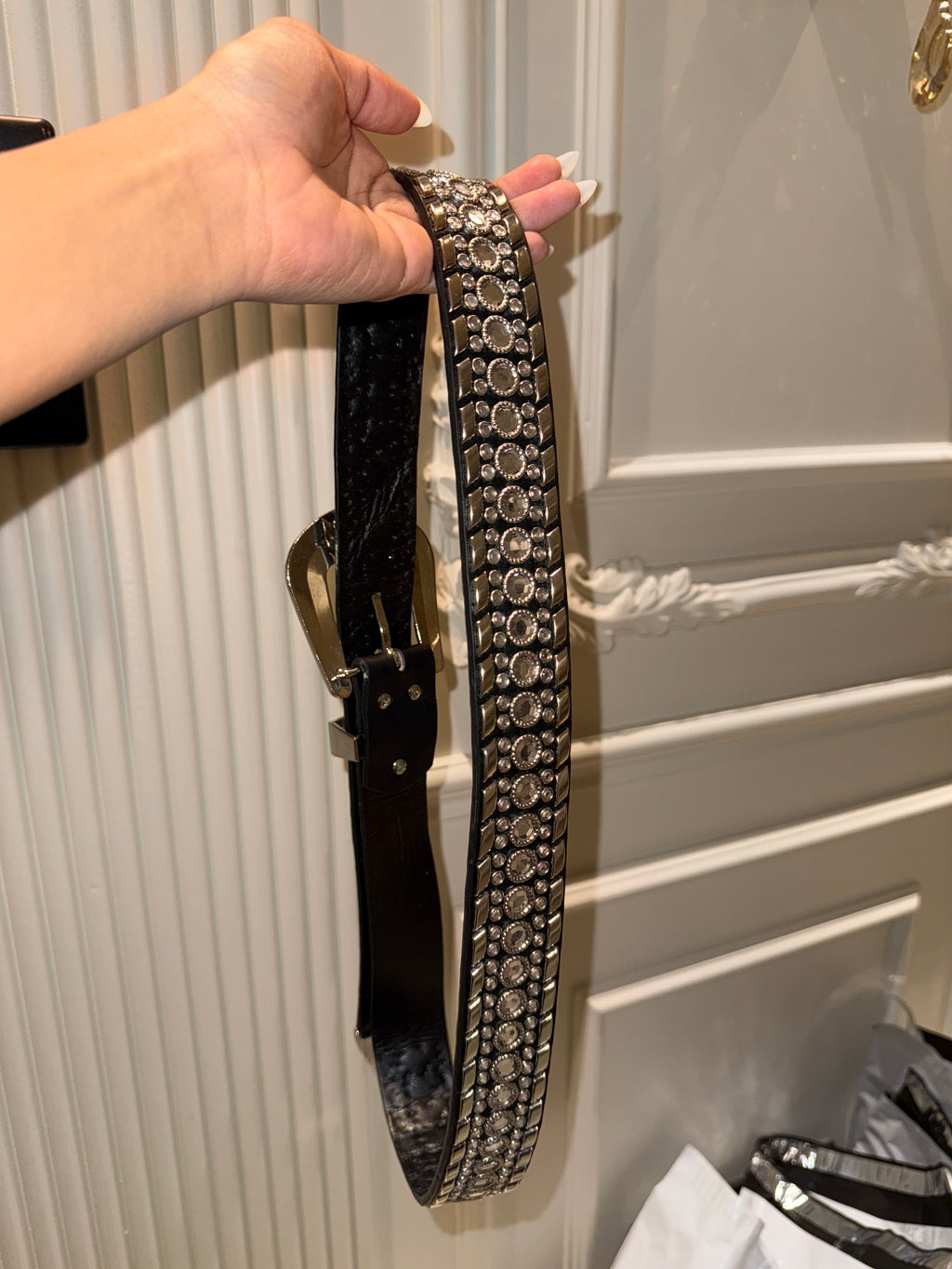 black rhinestone belt ⋆⭒˚.⋆