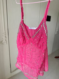 pink beaded top 𐙚⋆.˚